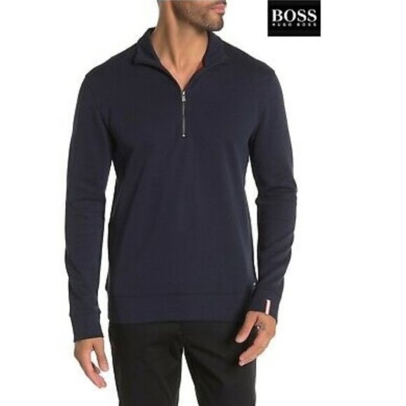 HUGO BOSS Siegal 07 Quarter Zip Sweat Top - Picture 1 of 6
